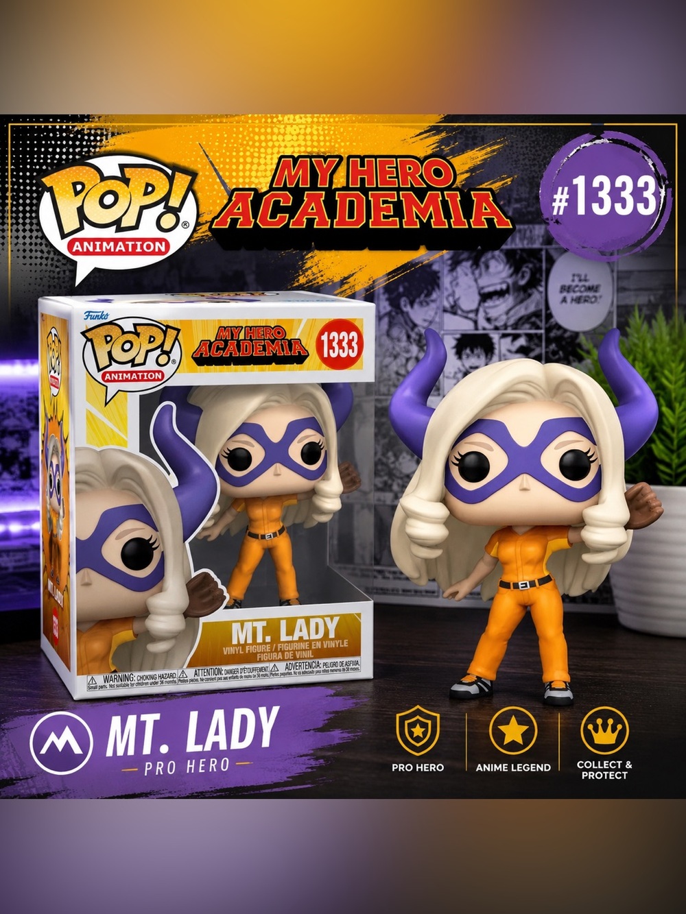 Funko Pop! Animation My Hero Academia MT. Lady #1333 Vinyl Figure Collectible